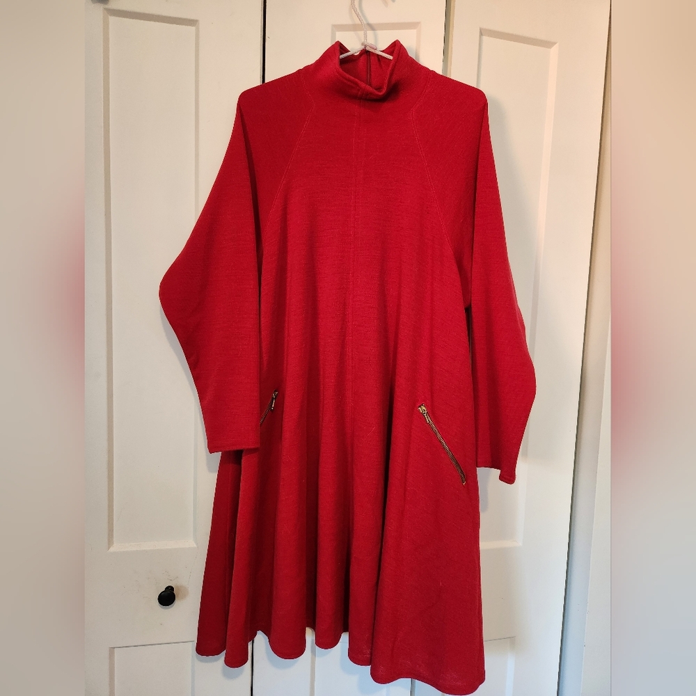 Emanuel Ungaro Red Trench Long Sleeve Dress